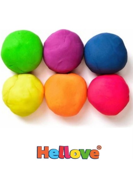 Kutulu Rengarenk Doğal Oyun Hamuru 6 Adet Oyun Hamuru Play Dough 6 x 100 Gram