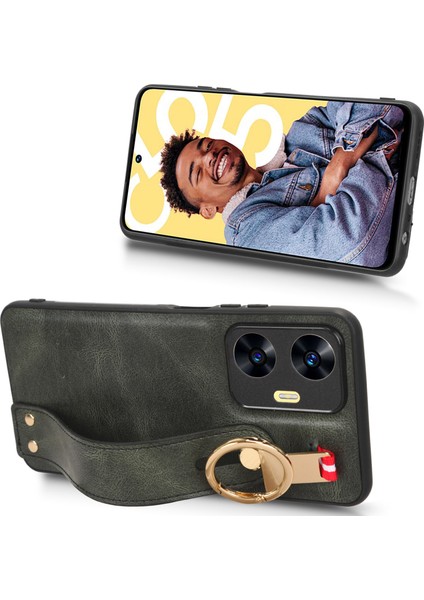 Realme C55 4g Kılıf Ayarlanabilir Bileklik Kickstand Döngü Pu Deri Bilek Kayışı (Yurt Dışından) fiyatları