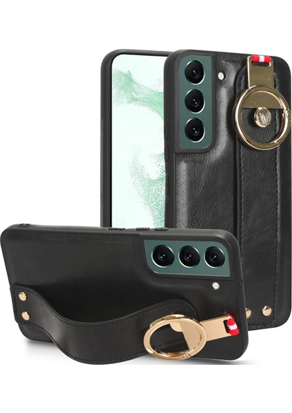 Samsung Galaxy S22 5g Kılıf Ayarlanabilir Bileklik Kickstand Döngü Pu Deri Bilek Kayışı (Yurt Dışından)