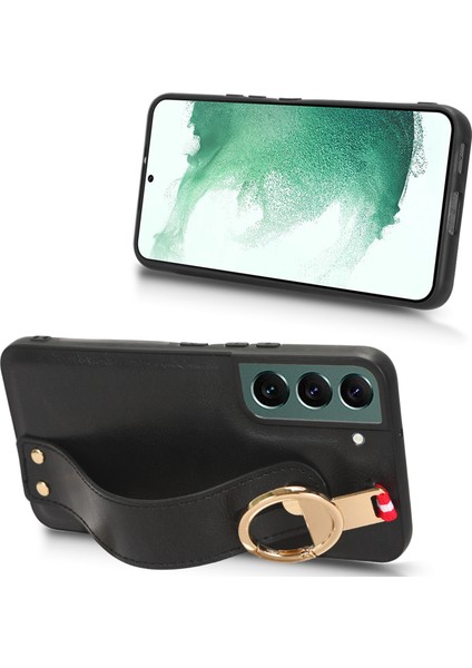 Samsung Galaxy S22 5g Kılıf Ayarlanabilir Bileklik Kickstand Döngü Pu Deri Bilek Kayışı (Yurt Dışından)