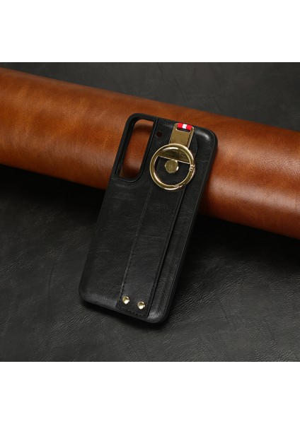 Samsung Galaxy S22 5g Kılıf Ayarlanabilir Bileklik Kickstand Döngü Pu Deri Bilek Kayışı (Yurt Dışından)