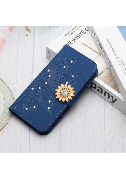 iPhone 14 Plus Kılıf Ayçiçeği Deri Ayarlanabilir Cüzdan Kapak Çapraz Vücut Ipi Boyun Askısı (Yurt Dışından)