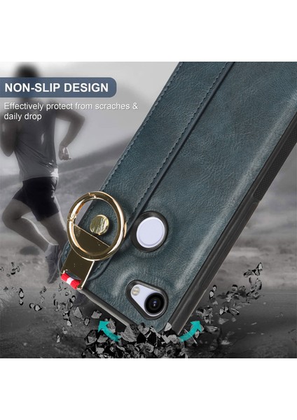 Google Pixel 3A Kılıf Ayarlanabilir Bileklik Kickstand Döngü Pu Deri Bilek Kayışı (Yurt Dışından) fırsatları