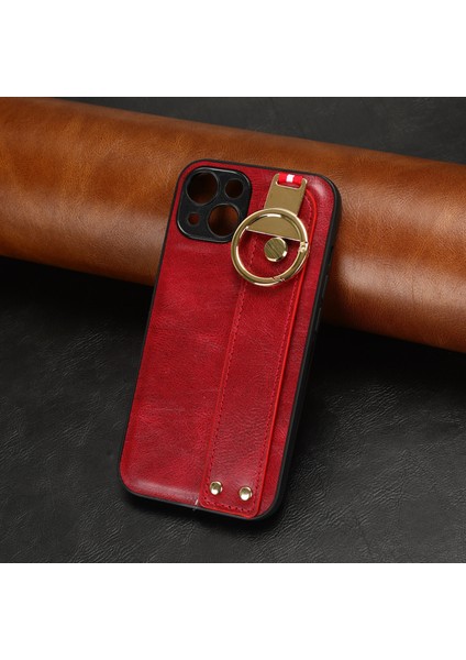 iPhone 12 Kılıf Ayarlanabilir Bileklik Kickstand Döngü Pu Deri Bilek Kayışı (Yurt Dışından)