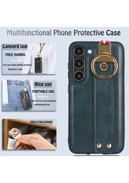 Samsung Galaxy S23 Plus 5g Kılıf Ayarlanabilir Bileklik Kickstand Döngü Pu Deri Bilek Kayışı (Yurt Dışından) modelleri