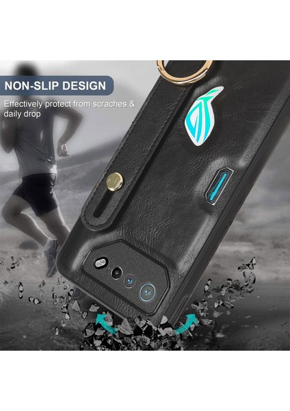 Asus Rog Phone 7 Kılıf Ayarlanabilir Bileklik Kickstand Döngü Pu Deri Bilek Kayışı (Yurt Dışından) fırsatları