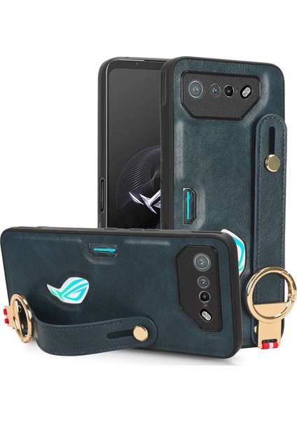 Asus Rog Phone 7 Kılıf Ayarlanabilir Bileklik Kickstand Döngü Pu Deri Bilek Kayışı (Yurt Dışından)