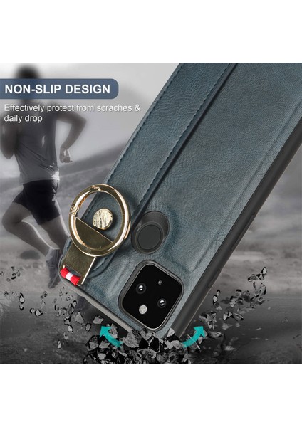 Google Pixel 4A 5g Kılıf Ayarlanabilir Bileklik Kickstand Döngü Pu Deri Bilek Kayışı (Yurt Dışından) fırsatları