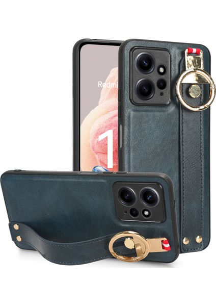 Xiaomi Redmi Note 12 4g Kılıf Ayarlanabilir Bileklik Kickstand Döngü Pu Deri Bilek Kayışı (Yurt Dışından)
