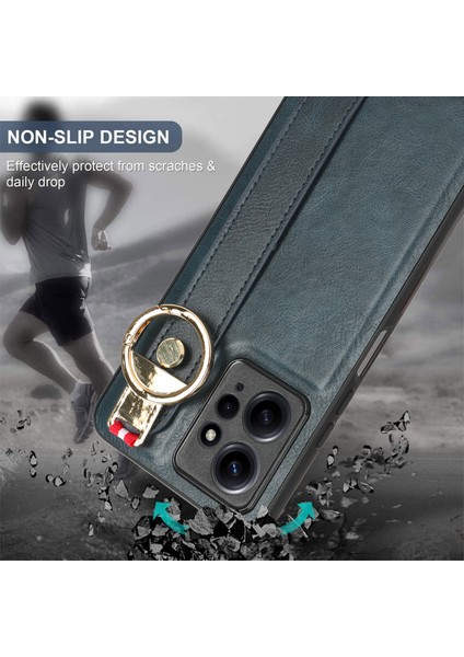 Xiaomi Redmi Note 12 4g Kılıf Ayarlanabilir Bileklik Kickstand Döngü Pu Deri Bilek Kayışı (Yurt Dışından)