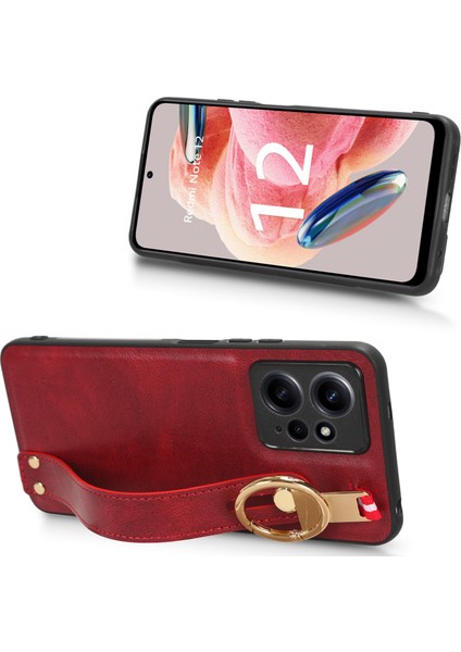 Xiaomi Redmi Note 12 4g Kılıf Ayarlanabilir Bileklik Kickstand Döngü Pu Deri Bilek Kayışı (Yurt Dışından) fiyatları