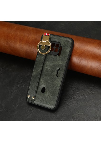 Zte Nubia Red Magic 7 Pro Kılıf Ayarlanabilir Bileklik Kickstand Döngü Pu Deri Bilek Kayışı (Yurt Dışından)