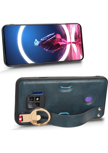 Zte Nubia Red Magic 7 Pro Kılıf Ayarlanabilir Bileklik Kickstand Döngü Pu Deri Bilek Kayışı (Yurt Dışından)
