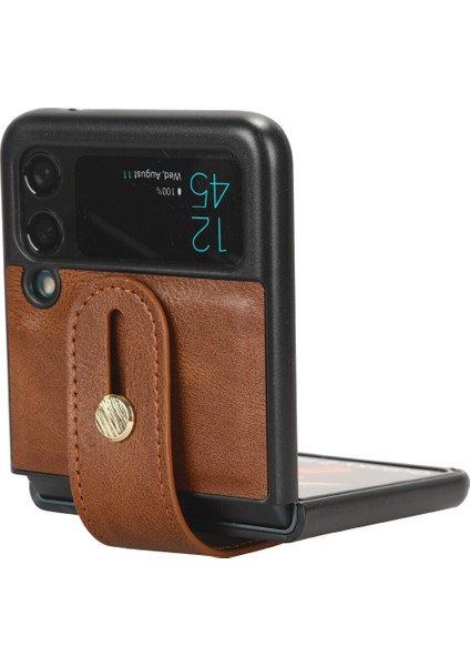 Samsung Galaxy Z Flip 3 5g Kılıf Ayarlanabilir Bileklik Kickstand Döngü Pu Deri Bilek Kayışı (Yurt Dışından) fırsatları