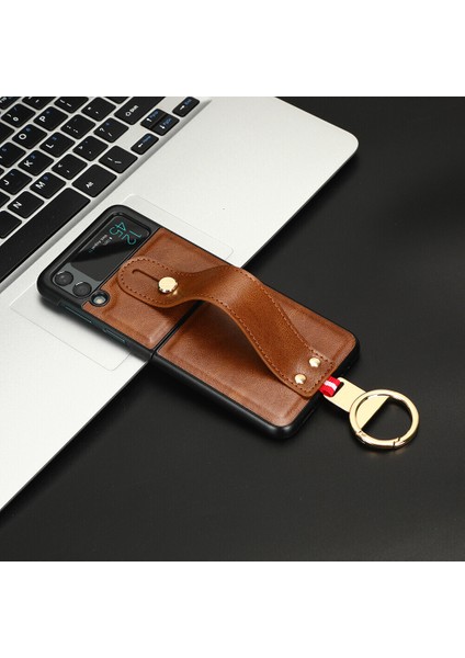 Samsung Galaxy Z Flip 3 5g Kılıf Ayarlanabilir Bileklik Kickstand Döngü Pu Deri Bilek Kayışı (Yurt Dışından) indirimleri