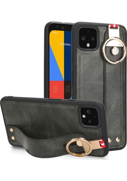 Google Pixel 4xl Kılıf Ayarlanabilir Bileklik Kickstand Döngü Pu Deri Bilek Kayışı (Yurt Dışından)