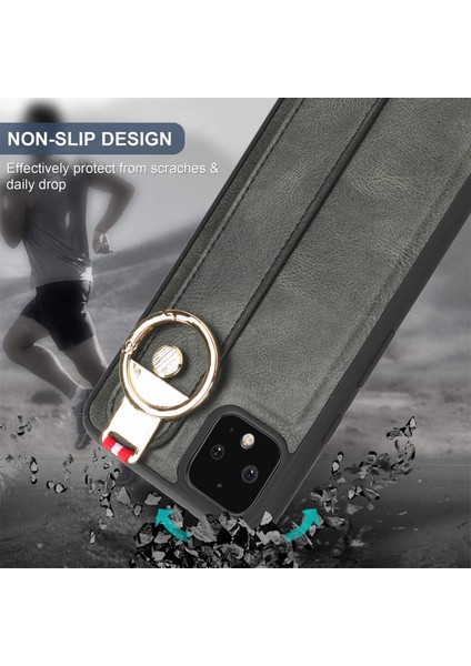 Google Pixel 4xl Kılıf Ayarlanabilir Bileklik Kickstand Döngü Pu Deri Bilek Kayışı (Yurt Dışından) fırsatları