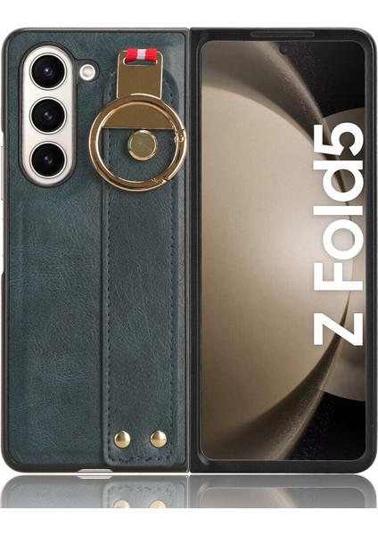Samsung Galaxy Z Fold 5 5g Kılıf Ayarlanabilir Bileklik Kickstand Döngü Pu Deri Bilek Kayışı (Yurt Dışından)