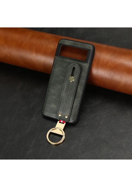 Google Pixel 8 5g Kılıf Ayarlanabilir Bileklik Kickstand Döngü Pu Deri Bilek Kayışı (Yurt Dışından)