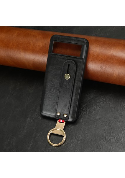 Google Pixel 8 5g Kılıf Ayarlanabilir Bileklik Kickstand Döngü Pu Deri Bilek Kayışı (Yurt Dışından)