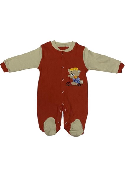 Puro Cotone Bebek Tulum Kırmızı Krem