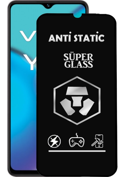 Caseart Vivo Y27 Tam Kaplayan Anti Statik Dayanıklı Süper Cam Ekran Koruyucu