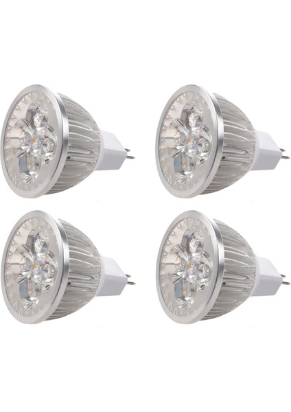 4x, 4 x 1W Gu5.3 MR16 12V Sıcak Beyaz LED Işık Lamba Ampul Spot Işığı (Yurt Dışından)