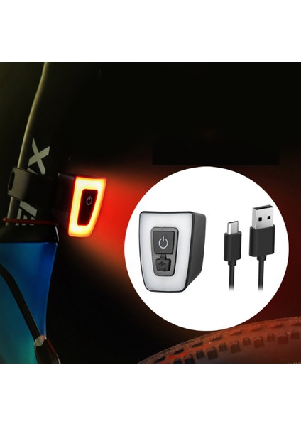 Bisiklet Arka Kuyruk Lambası USB Şarj Edilebilir Ultra Parlak Su Geçirmez Bisiklet Arka Lambası Bisiklet Için Her Yola Uygun Dağ Bisikleti (Yurt Dışından)