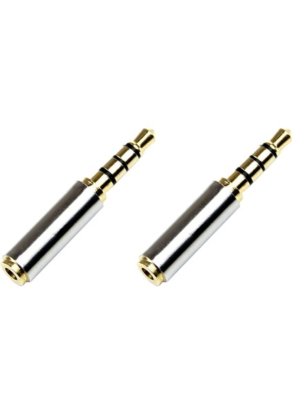 2x Altın 3.5mm Erkek - 2.5mm Dişi Fiş Stereo Ses Kulaklık Jak Adaptörü Dönüştürücü (Yurt Dışından)