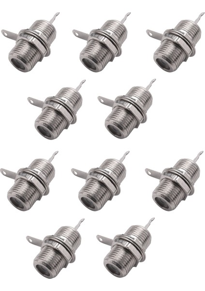 50 Adet F Tipi Panel Montajlı Soket Dişi Jack Lehim Konnektör Adaptörü (Yurt Dışından)