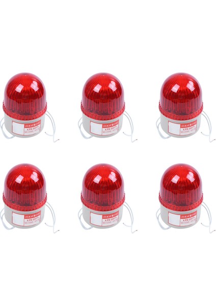 6x Ac 220V 15W Kırmızı Işık Endüstriyel Sinyal Kulesi Flaş Uyarı Lambası (Yurt Dışından)