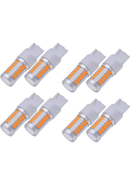 7440, T20 LED Ampuller Amber Sarı 900 Lümen Süper Parlak Dönüş Sinyalleri Işığı Fren Durdurma Park Işığı (8'li Paket) (Yurt Dışından)