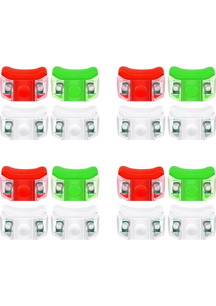 16 x LED Tekne Navigasyon Işıkları Tekne Yat Motorlu Tekne Bisiklet Avcılık Gece Koşu Balıkçılık (Kırmızı, Yeşil, Beyaz) (Yurt Dışından)