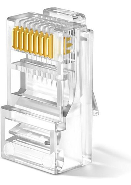 RJ45 Ağ Kablosu Modüler Fiş Ethernet Kablosu Konektörü Korumasız 8 Pin Modüler Utp Kristal Fiş Pc Adaptörü Için (Yurt Dışından)