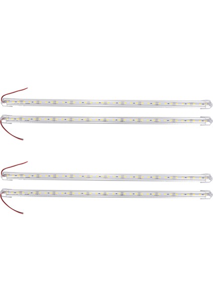 4 Adet Alüminyum Alaşımlı Sert LED Şerit Çubuk Işık Su Geçirmez 12V 50CM Sıcak Beyaz (Yurt Dışından)
