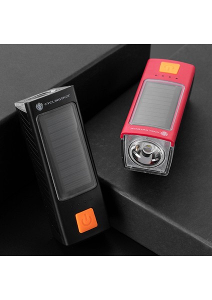Bisiklet Kutusu Güneş Bisiklet LED Işık USB Şarj 400 Lümen 1200 Mah 120DB Korna Işık Bisiklet Ön Işık Bisiklet A (Yurt Dışından)
