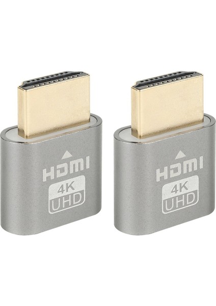 2pcs -Uyumlu Sanal Ekran 4K Edıd Tak Monitör Hile -Uyumlu Kilit Ekranı Hazine Gümüş-Gri (Yurt Dışından)