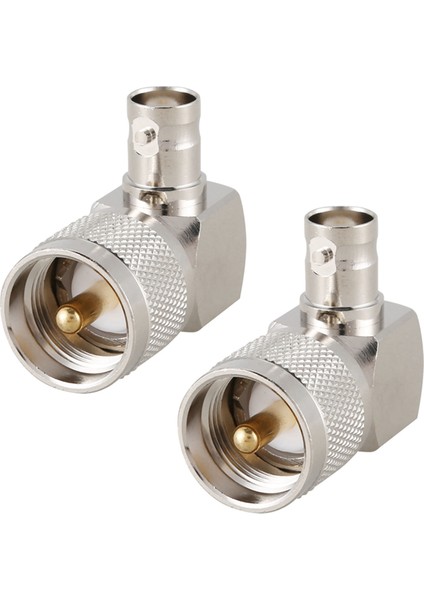2x Uhf PL259 PL-259 Erkek - Bnc Dişi Dik Açı Rf Adaptör Konnektörü, Gümüş (Yurt Dışından)