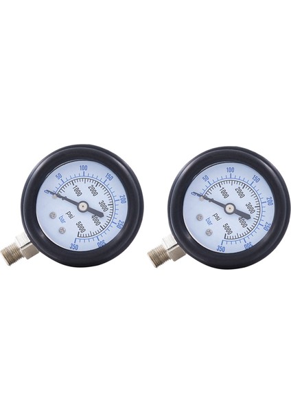 Dolum Istasyonu Için 2x Pcp Tüplü Dalış Hava Dikey Manometre Çift Aralıklı 350BAR Yüksek Basınç Göstergesi 1/8npt (Yurt Dışından)