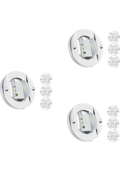 12 Adet Tekne Iç Aydınlatma, 12V LED Tekne Güvertesi Iç Aydınlatma 3 Inç Yuvarlak Beyaz 6 LED Kıç Kıç Ayna Çapa Işığı (Yurt Dışından)