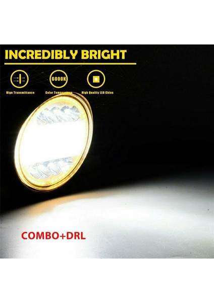 8x LED Çalışma Işığı Bölmeleri Yuvarlak Amber Spot Combo Işık Amber Sis Lambası Off Road Suv Için (Yurt Dışından)