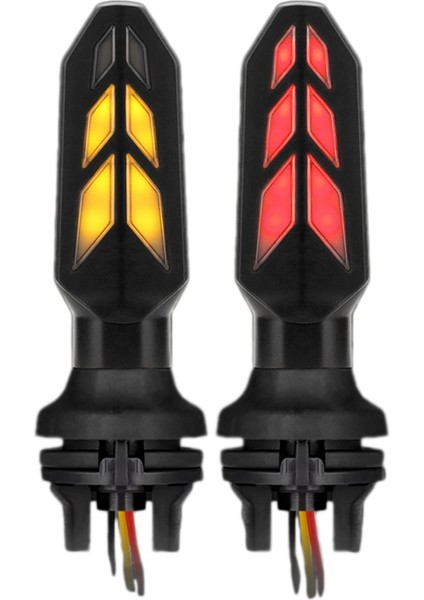 Motosiklet LED Sinyal Işık Gündüz Farları Çift Akan Sarı + Kırmızı Flaşör Göstergesi CG160 CB250 (Yurt Dışından)