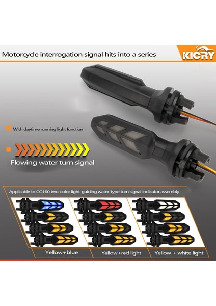 Motosiklet LED Sinyal Işık Gündüz Farları Çift Akan Sarı + Kırmızı Flaşör Göstergesi CG160 CB250 (Yurt Dışından) fırsatları