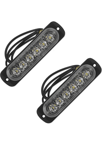 2x 12V-24V 6led Işık Flaş Acil Araç Araç Uyarı Strobe Yanıp Sönen Mavi ve Kırmızı (Yurt Dışından)