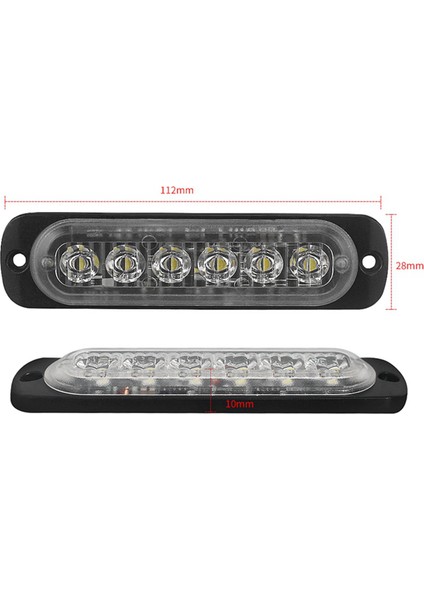 2x 12V-24V 6led Işık Flaş Acil Araç Araç Uyarı Strobe Yanıp Sönen Mavi ve Kırmızı (Yurt Dışından)