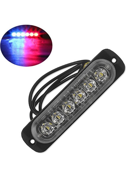 2x 12V-24V 6led Işık Flaş Acil Araç Araç Uyarı Strobe Yanıp Sönen Mavi ve Kırmızı (Yurt Dışından)