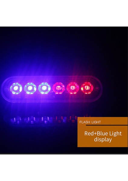 2x 12V-24V 6led Işık Flaş Acil Araç Araç Uyarı Strobe Yanıp Sönen Mavi ve Kırmızı (Yurt Dışından)