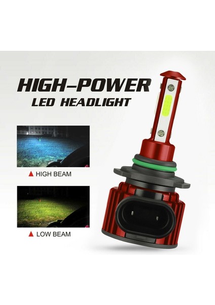 Taraflı 9005+9006 Combo 4 Taraflı Glow LED Far Sis Kitleri Ampul 8000K Mavi Yüksek Düşük Huzme (Yurt Dışından)