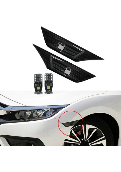 2016-19 Jdm Için Led'li 2x Duman Renkli Lens Yan Işaret Lambası Işığı (Yurt Dışından)