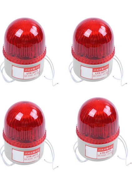 4x Ac 220V 15W Kırmızı Işık Endüstriyel Sinyal Kulesi Flaş Uyarı Lambası (Yurt Dışından)